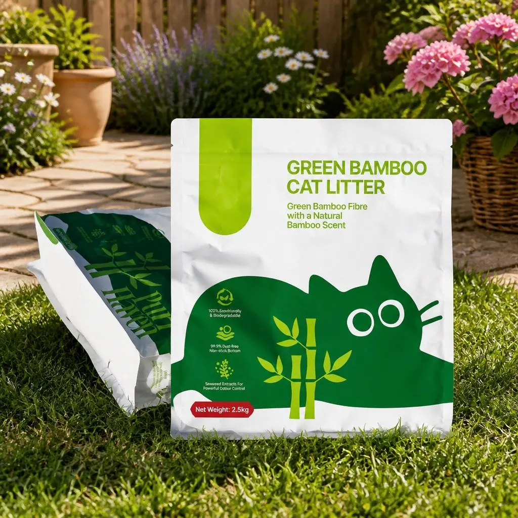 Bamboo Cat Litter Beige 7.5kg Dust Free Natural Odour Control Clumping