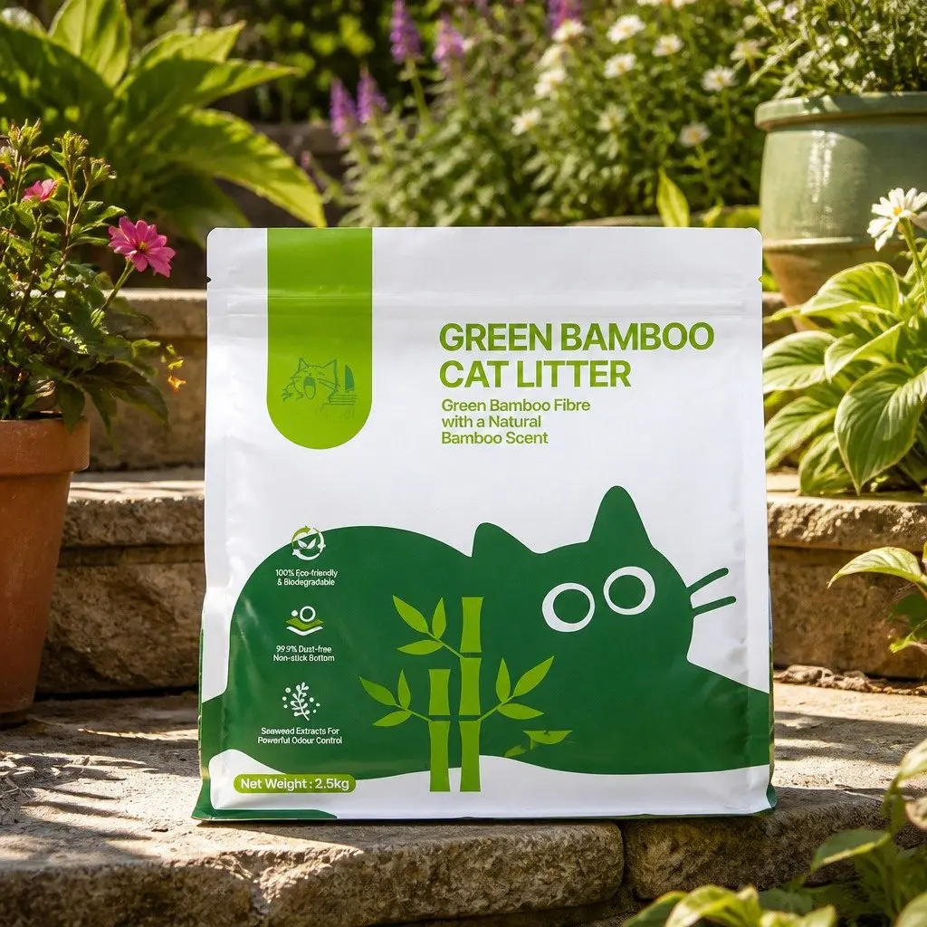 Clumping Cat Litter Green 15kg Dust Free Natural Odour Control
