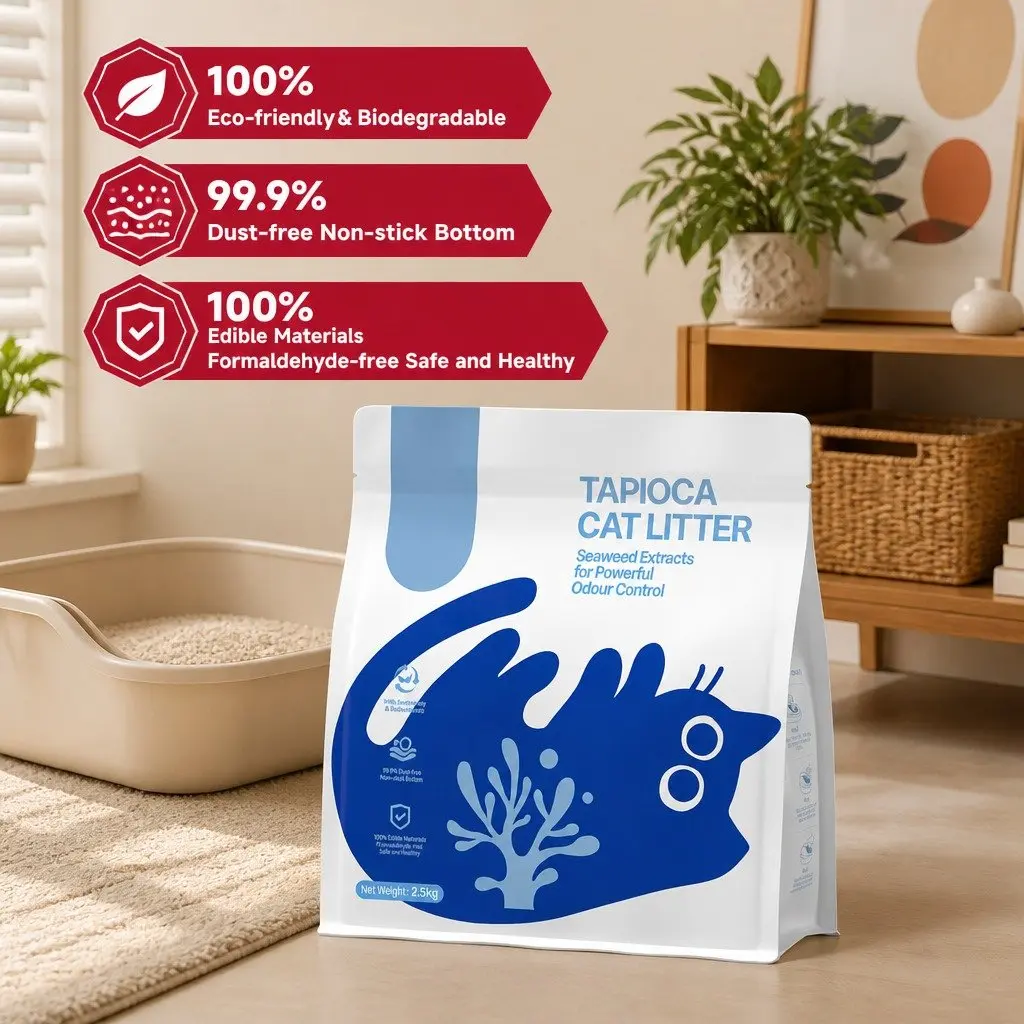 Tapioca Cat Litter Blue 30kg Fast Clumping Dust Free Plant-Based Odour Control