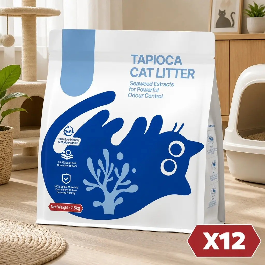 Tapioca Cat Litter Blue 30kg Fast Clumping Dust Free Plant-Based Odour Control