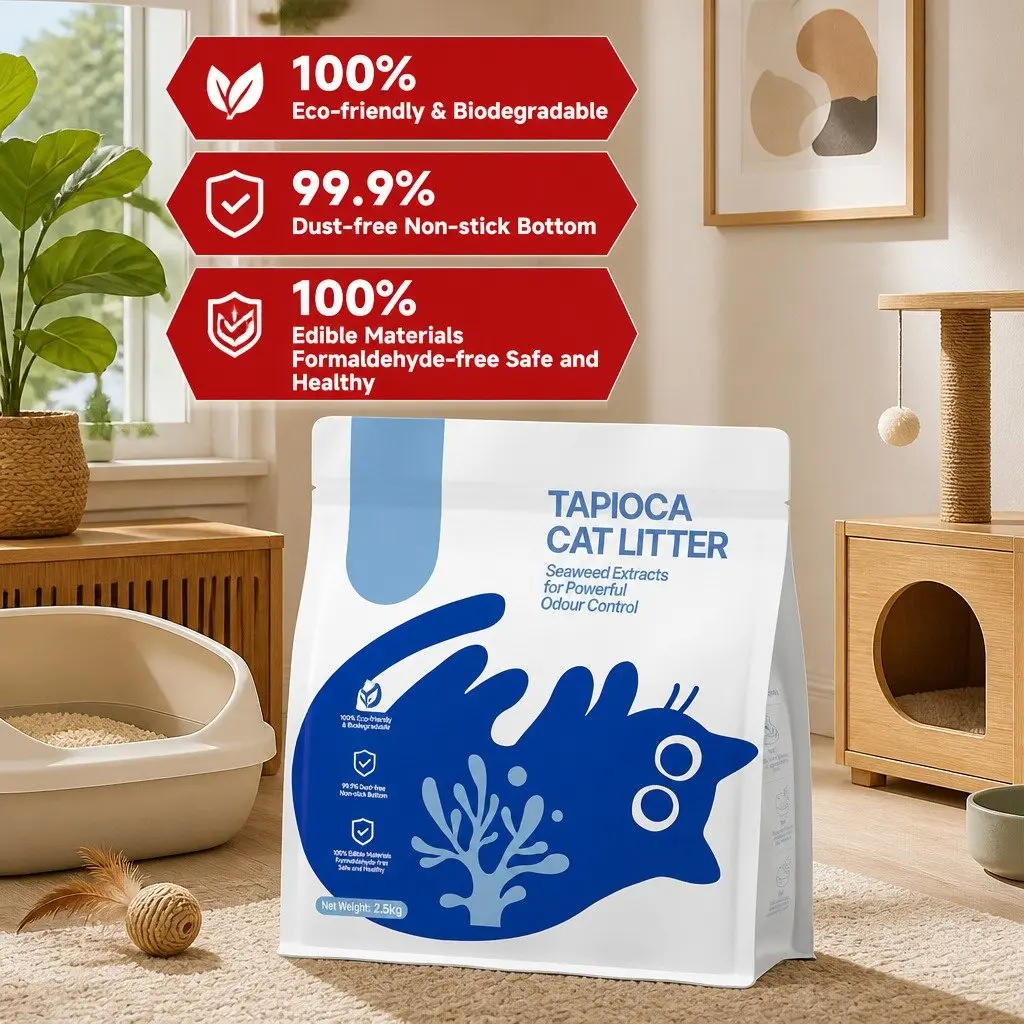 Tapioca Cat Litter Blue 15kg Natural Dust Free Clumping Odour Control