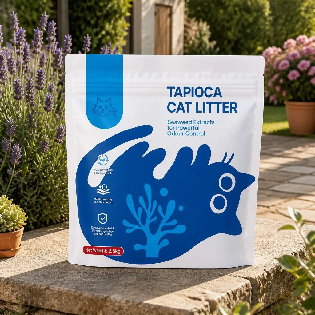 Tapioca Cat Litter Blue 15kg Natural Dust Free Clumping Odour Control
