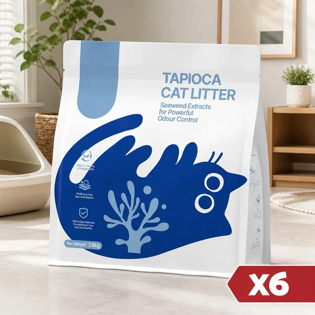 Tapioca Cat Litter Blue 15kg Natural Dust Free Clumping Odour Control