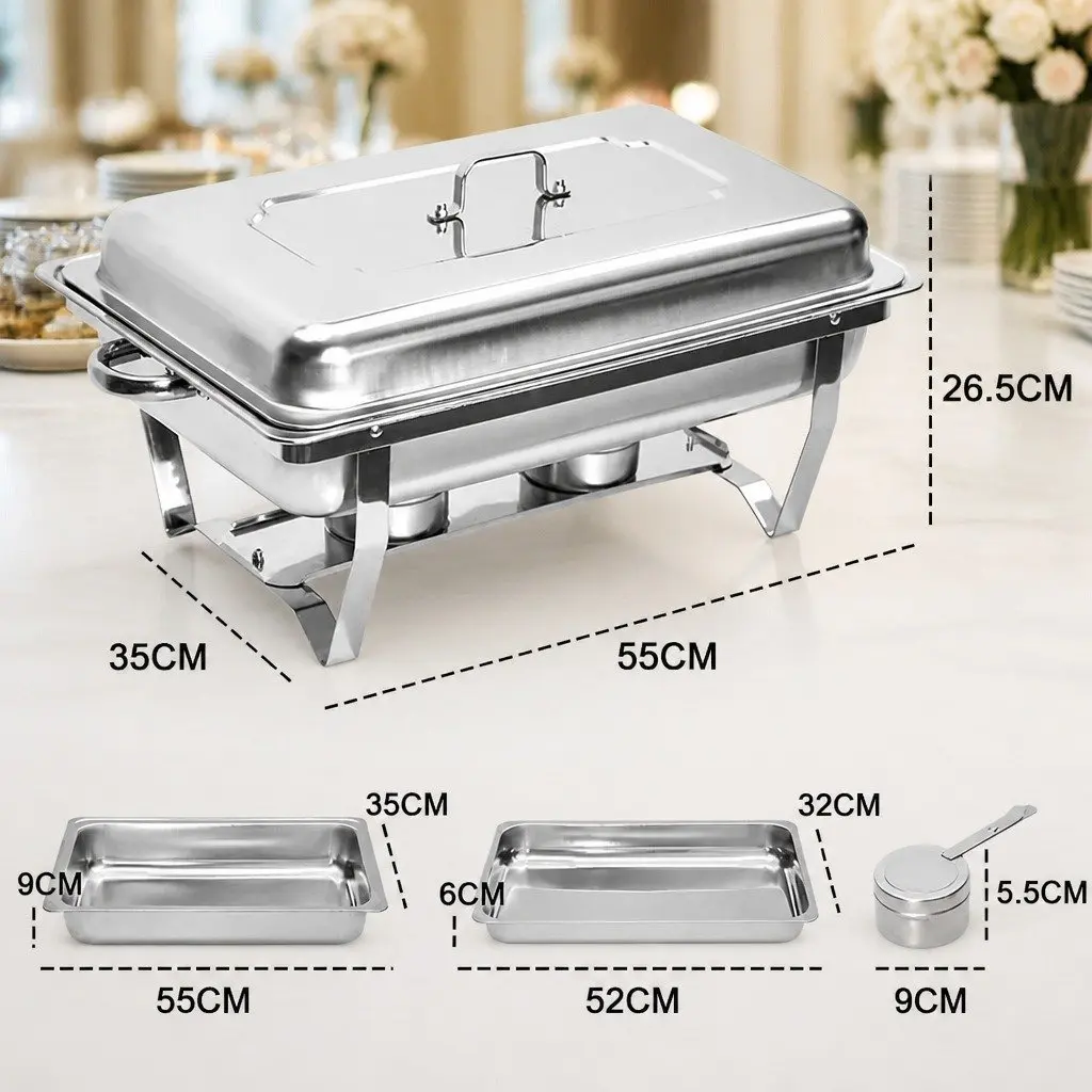 9L Chafing Dish Set Stainless Steel Buffet Warmer Bain Marie Food Server