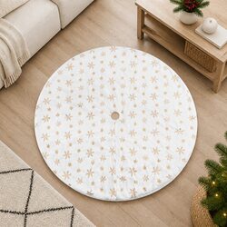 Gold Christmas Tree Skirt 120cm - Perfect Holiday Decor