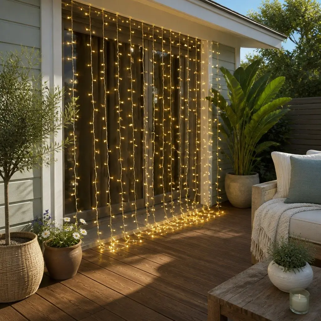 Curtain Light Warm White 6M x 3M 600 LED Indoor Outdoor Christmas