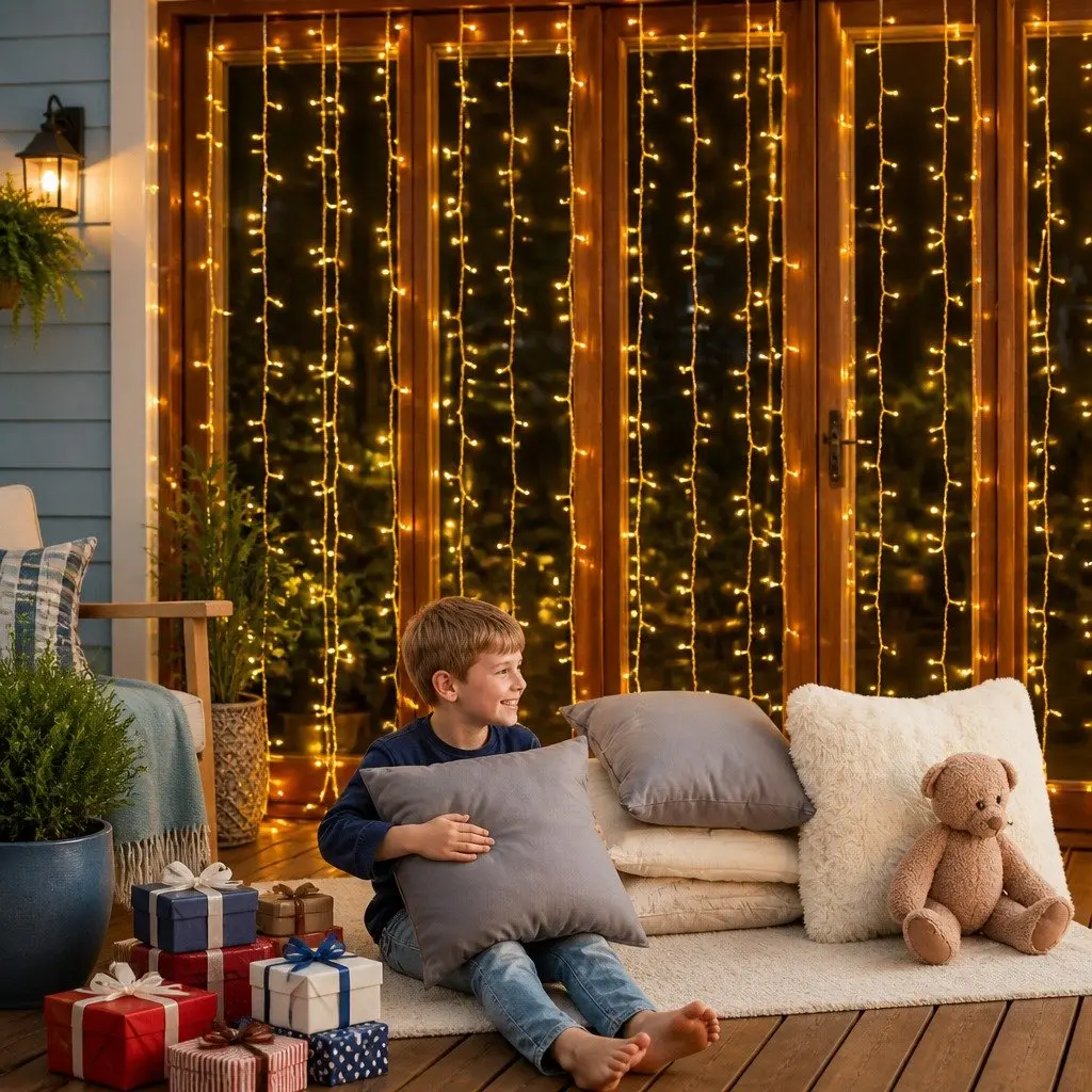 Curtain Light Warm White 6M x 3M 600 LED Indoor Outdoor Christmas