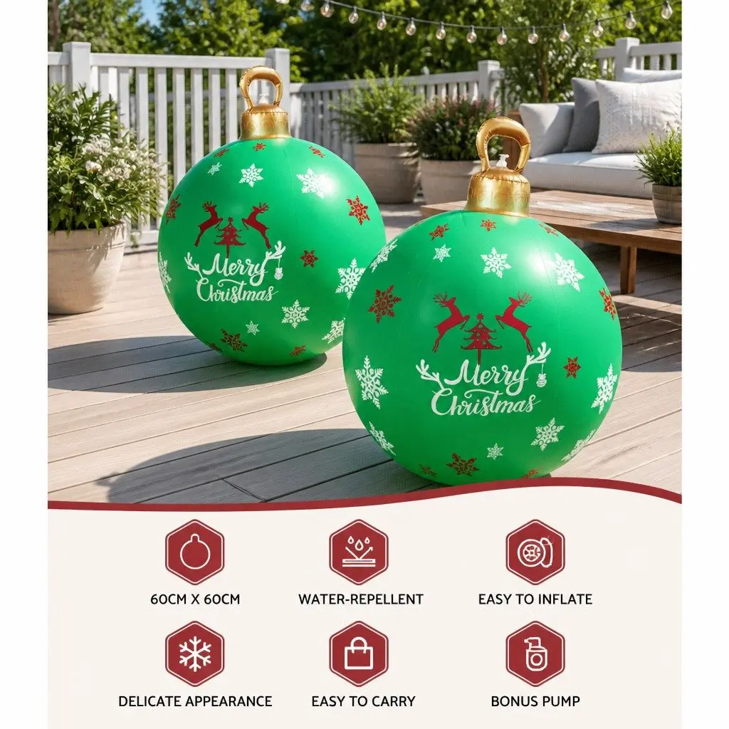 Christmas Inflatable Ball Bauble 60cm Outdoor Indoor Festive Decoration