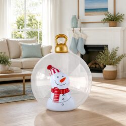 Compact 60cm Inflatable Snowman Ball for Festive Fun