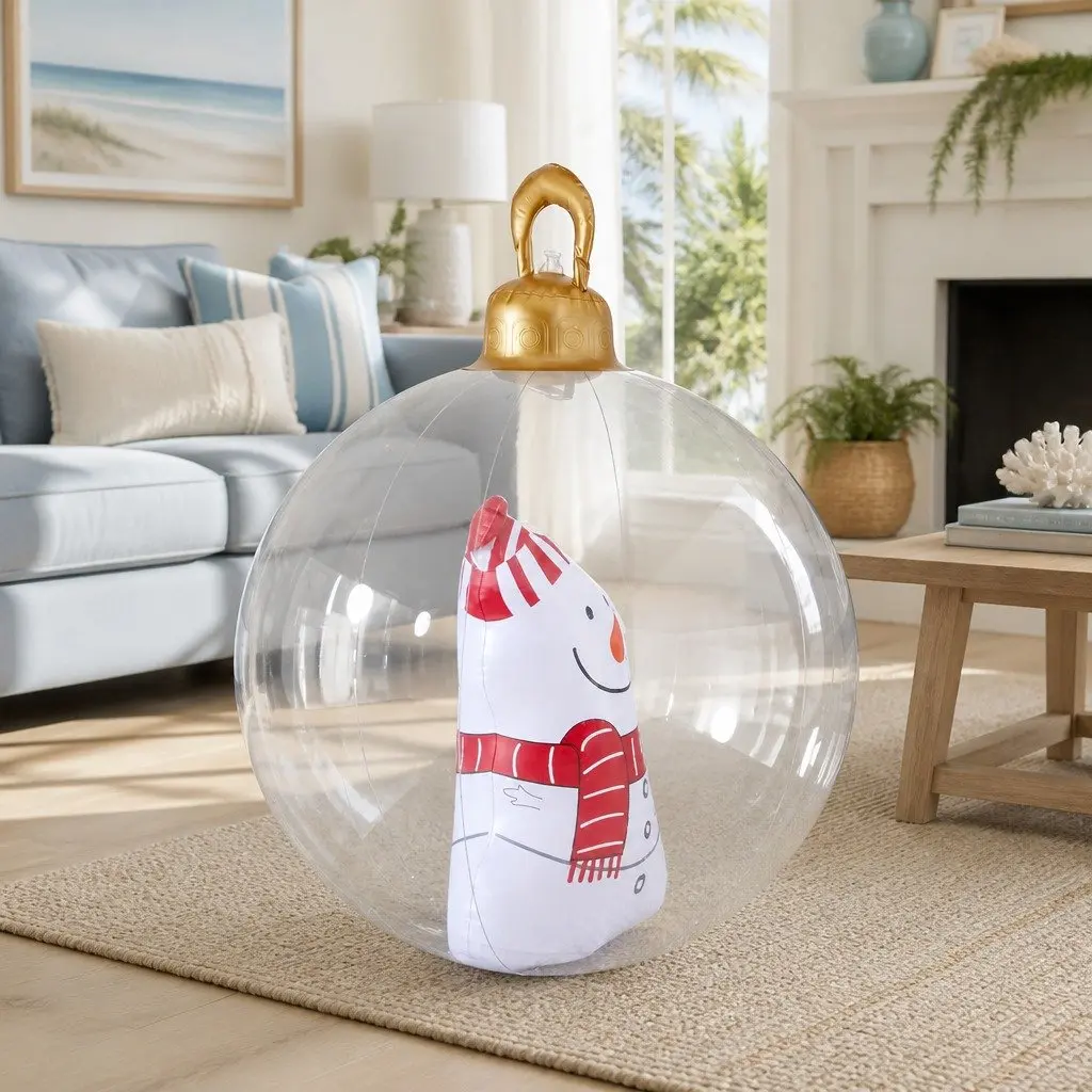 Inflatable Ball Transparent 60cm Christmas Decoration Giant Bauble Outdoor Festive