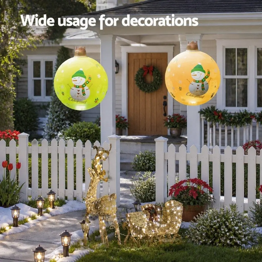 Christmas Inflatable Ball Gold 60cm LED Illuminated Outdoor Decoration