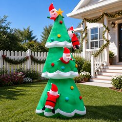 Concise 5M Inflatable Santa Tree for Festive Display