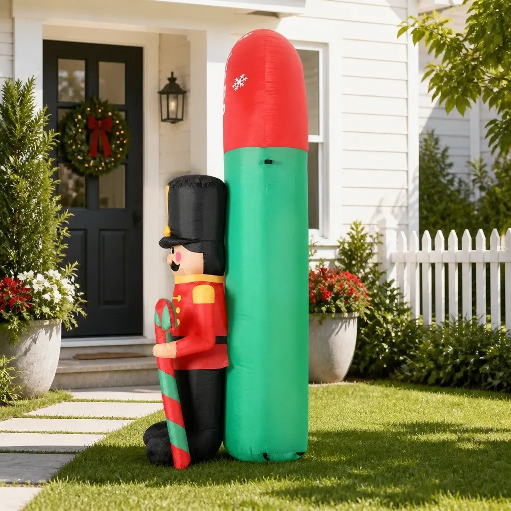 Christmas Inflatable Nutcracker Archway Multicoloured 3M LED Illuminated Outdoor Decoration