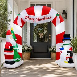 Concise Christmas Inflatable Archway with Built-in Lights