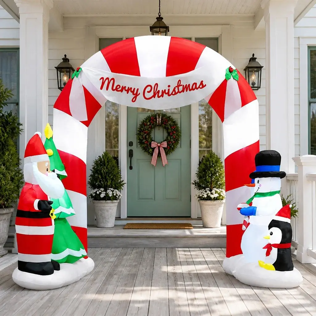Christmas Inflatable Archway White 3M LED Illuminated Outdoor Indoor