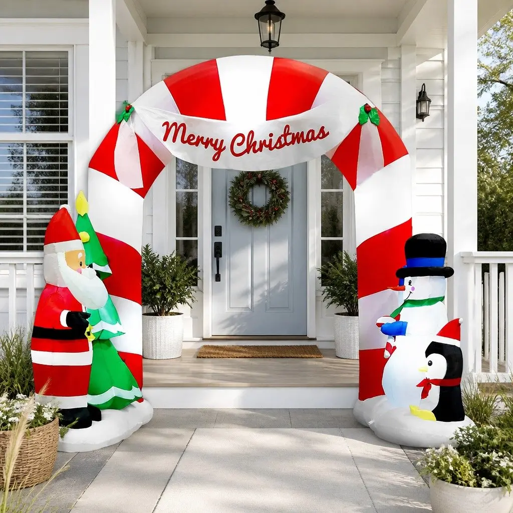 Christmas Inflatable Archway White 3M LED Illuminated Outdoor Indoor