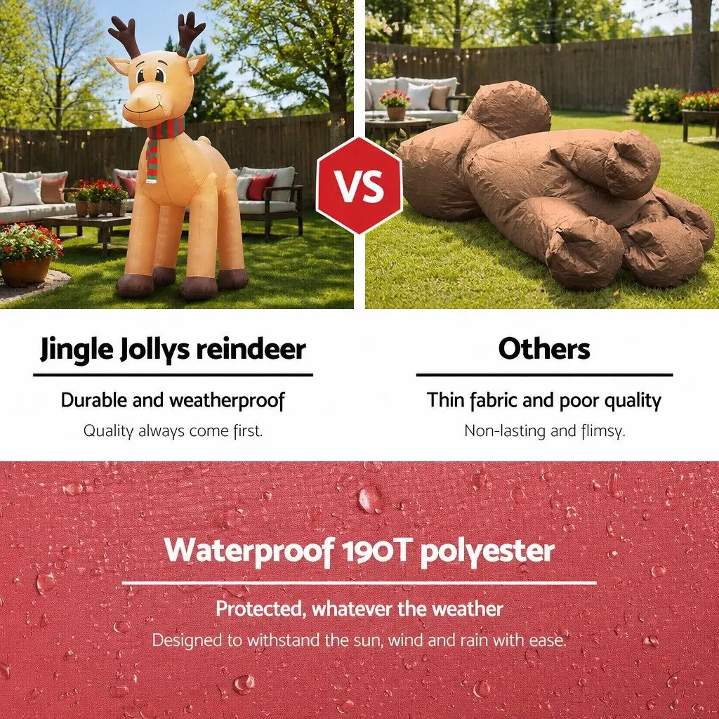 Christmas Inflatable Reindeer Multicoloured 5M Illuminated Indoor Outdoor Decoration