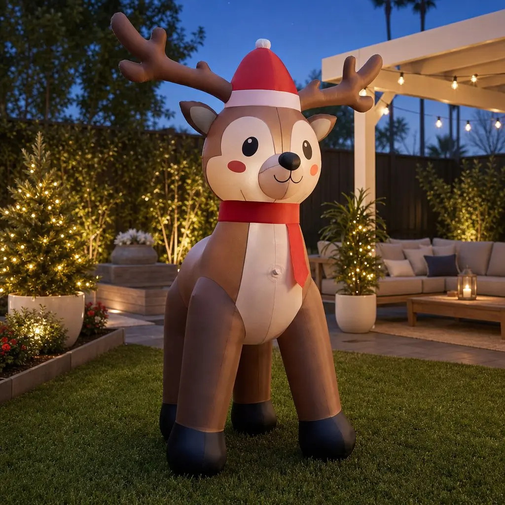 Christmas Inflatable Reindeer 2.5M Outdoor Indoor Illuminated Decorations LED