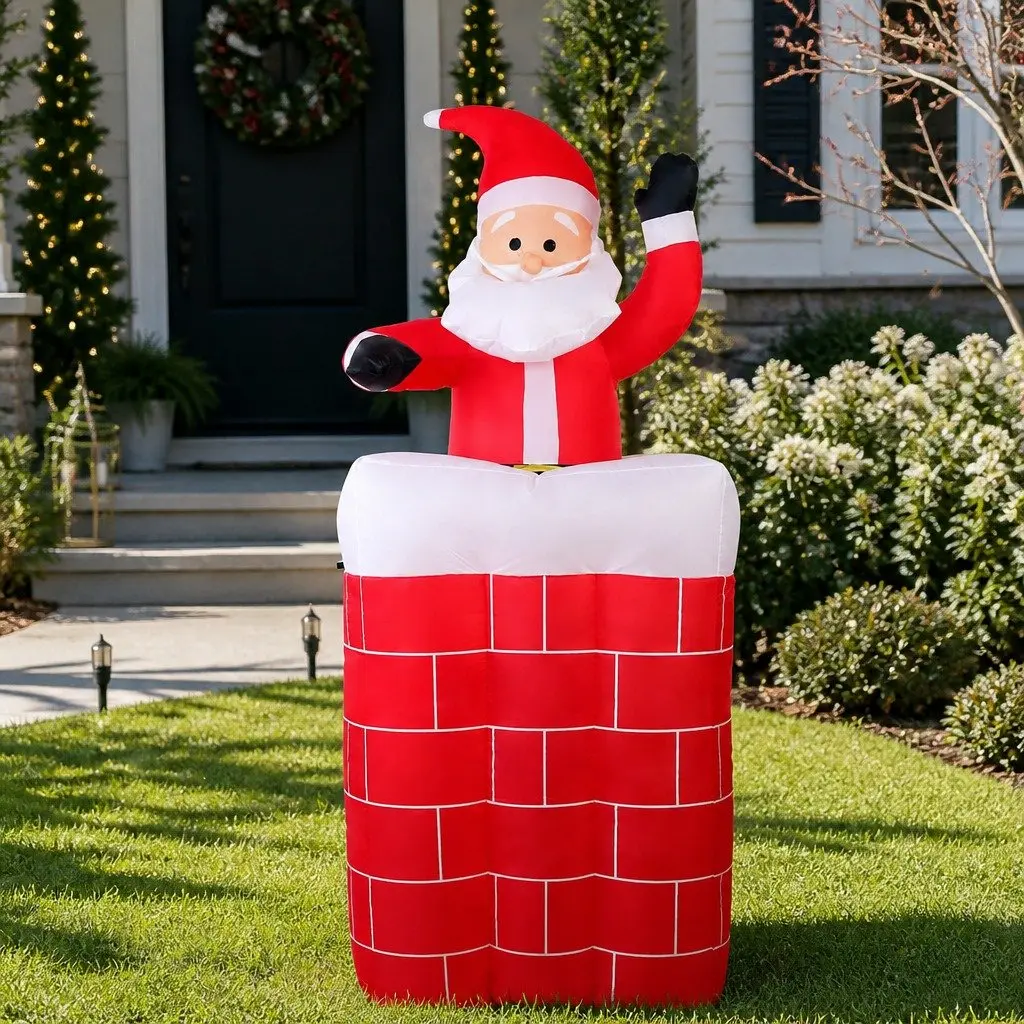 Christmas Inflatable Decoration Multicoloured 1.8M LED Illuminated Outdoor Indoor