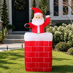 Cheerful 1.8M Inflatable Santa for Your Holiday Home