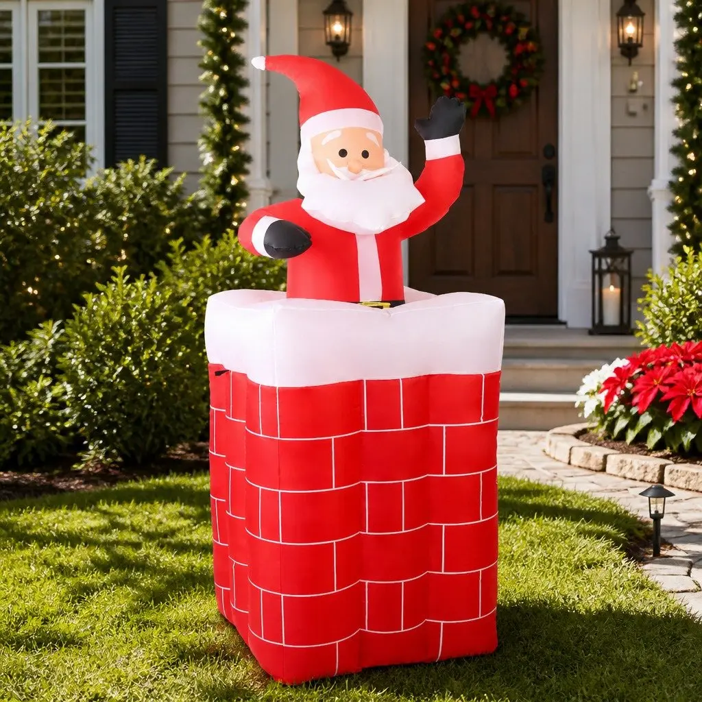 Christmas Inflatable Decoration Multicoloured 1.8M LED Illuminated Outdoor Indoor