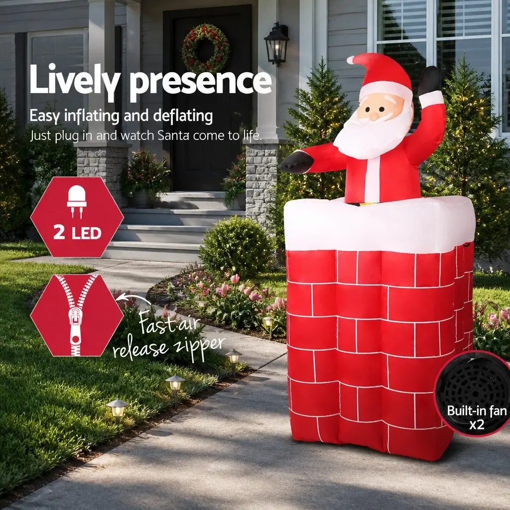 Christmas Inflatable Decoration Multicoloured 1.8M LED Illuminated Outdoor Indoor