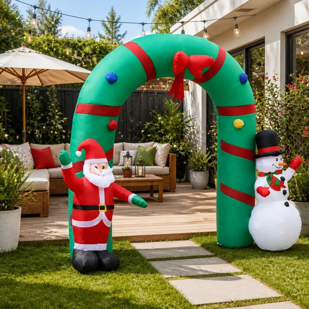 Christmas Inflatable Archway 2.8M Illuminated LED Festive Holiday Outdoor