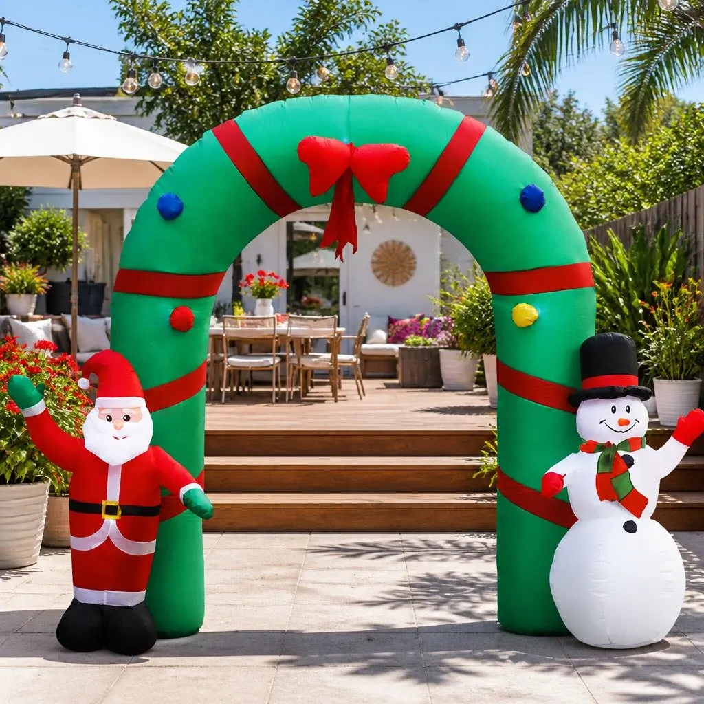 Christmas Inflatable Archway 2.8M Illuminated LED Festive Holiday Outdoor