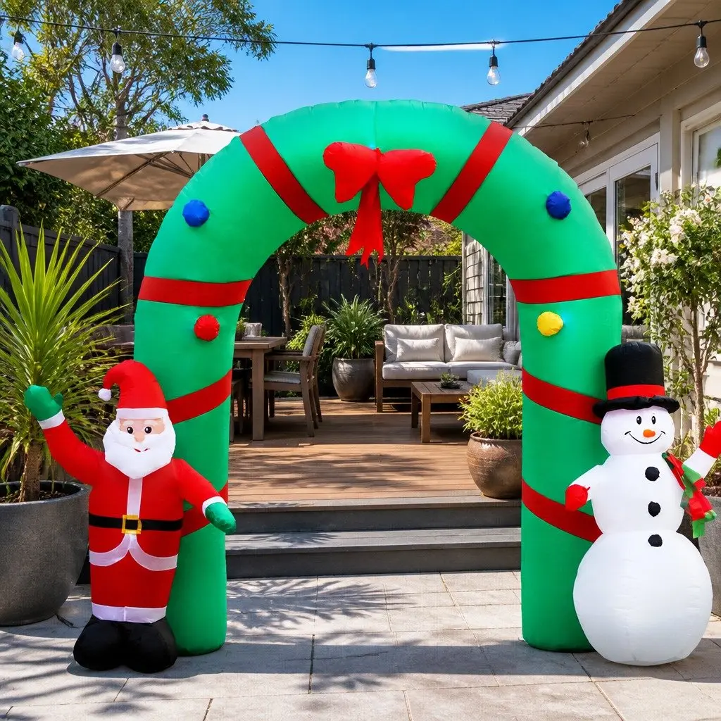 Christmas Inflatable Archway 2.8M Illuminated LED Festive Holiday Outdoor