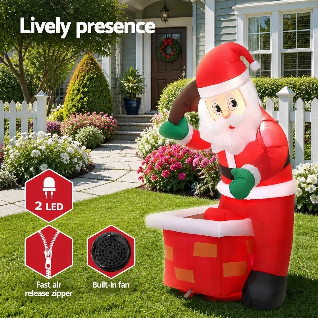 Christmas Inflatable Santa Illuminated Decorations Multicolour Indoor Outdoor