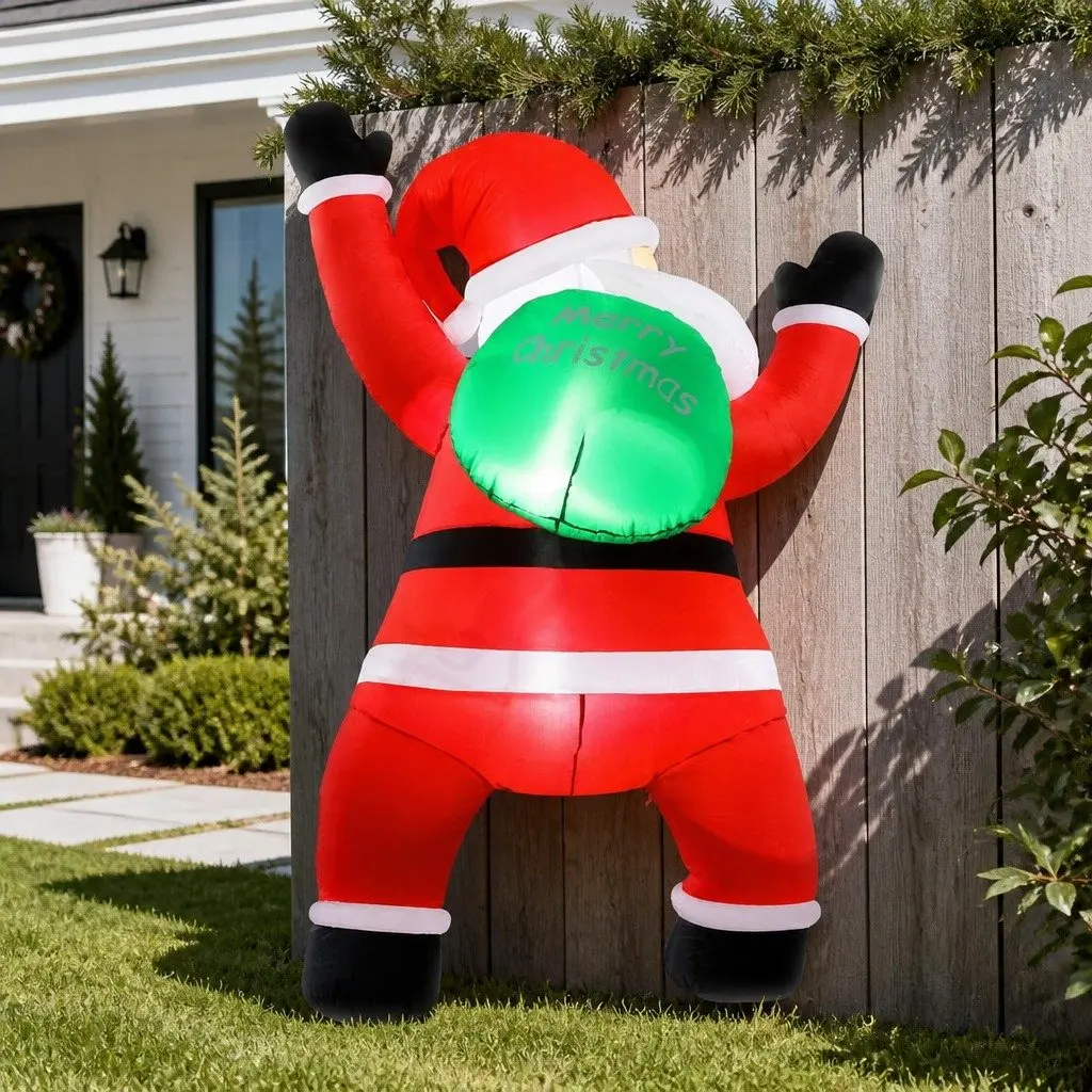 Christmas Inflatable Santa Multicolour 1.9M LED Illuminated Climbing Decoration