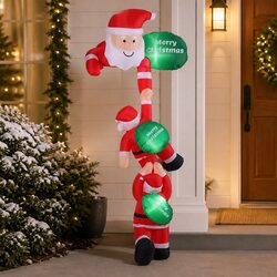 Christmas Inflatable Climbing Santa 2.5M LED Outdoor Indoor Decorations Lights