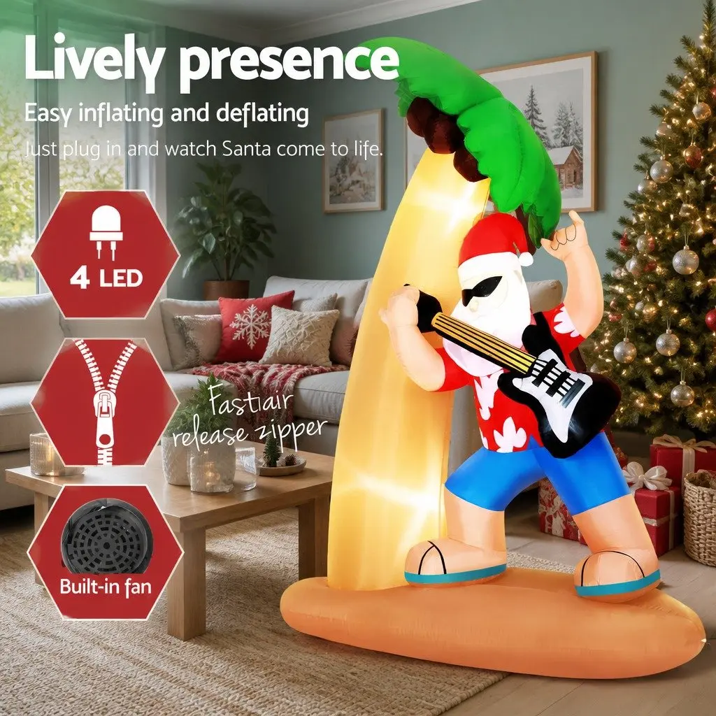 Christmas Inflatable Santa Multicolour 2.1M LED Illuminated Outdoor Indoor Decoration