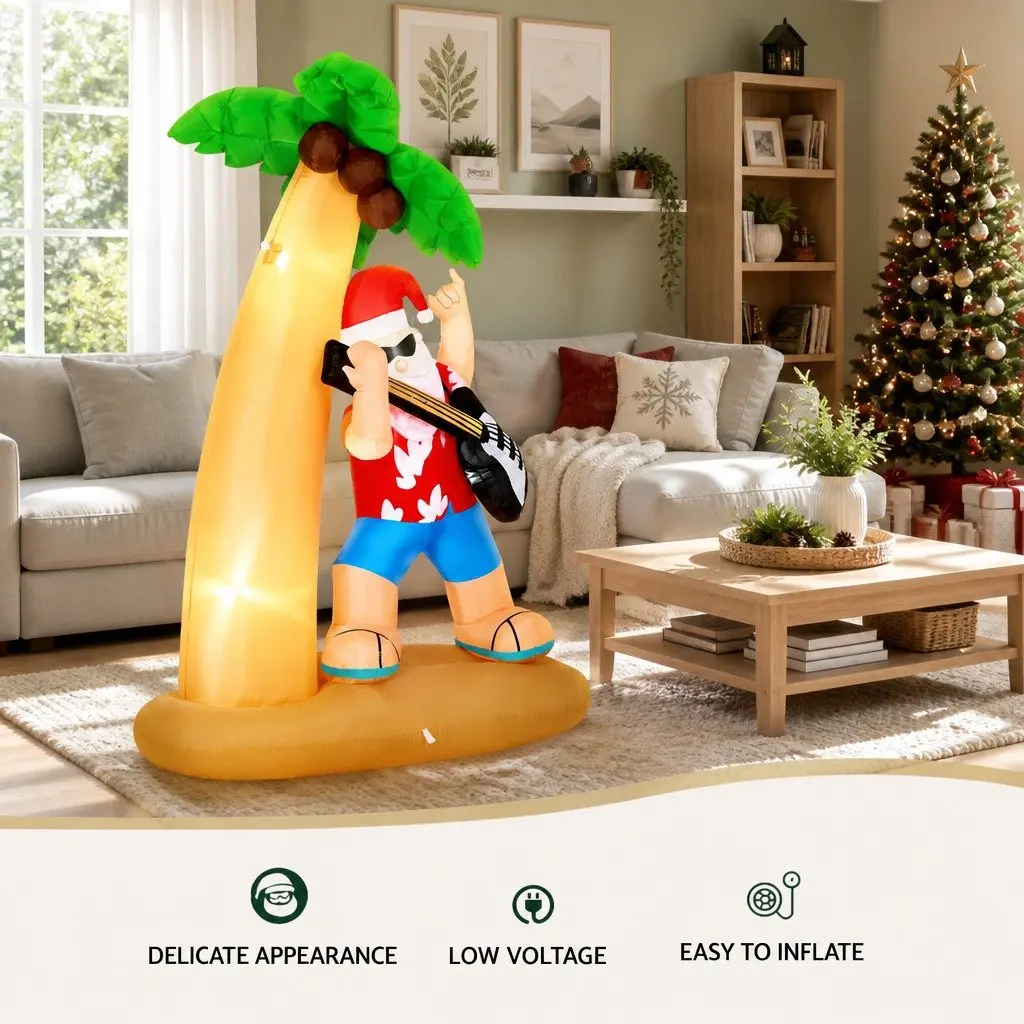 Christmas Inflatable Santa Multicolour 2.1M LED Illuminated Outdoor Indoor Decoration