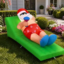 Festive Inflatable Santa Bench for Your Holiday Space