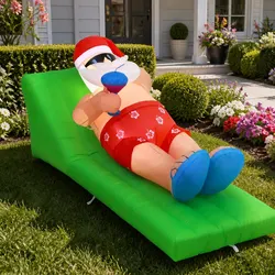 Festive Inflatable Santa Bench for Your Holiday Space