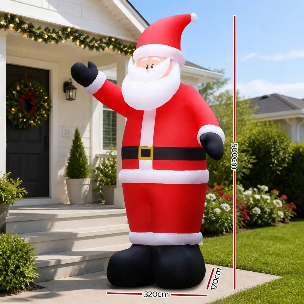 Inflatable Christmas Santa 5M Illuminated Festive Decoration Indoor Outdoor Display