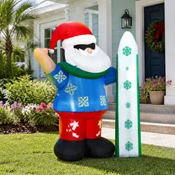 Concise 1.6M Inflatable Santa with LEDs for the Holidays