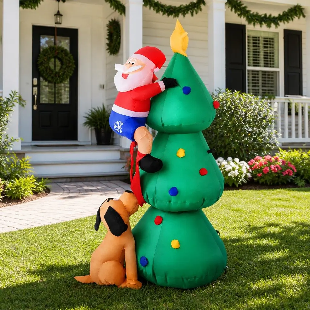 Christmas Inflatable Multicoloured 1.8M LED Illuminated Air Blower Suitable for Indoor and Outdoor Use