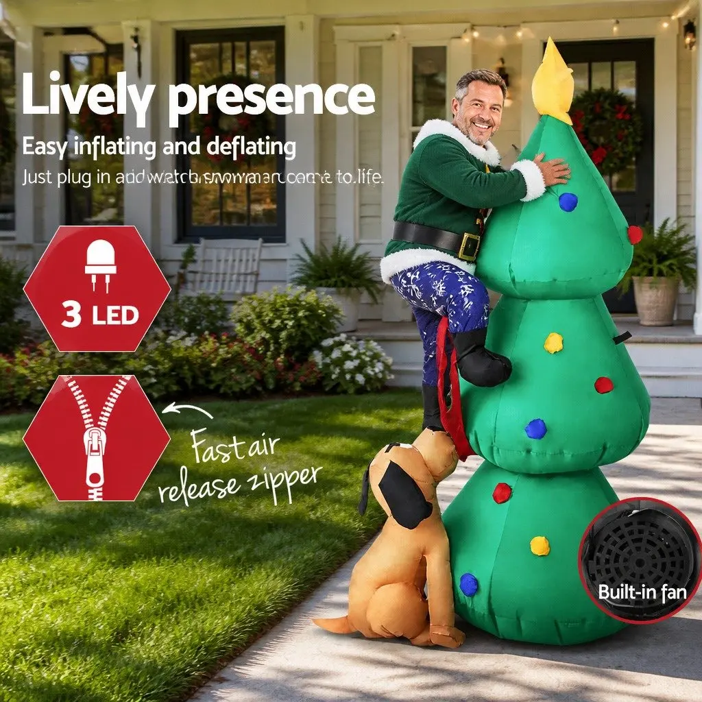 Christmas Inflatable Multicoloured 1.8M LED Illuminated Air Blower Suitable for Indoor and Outdoor Use