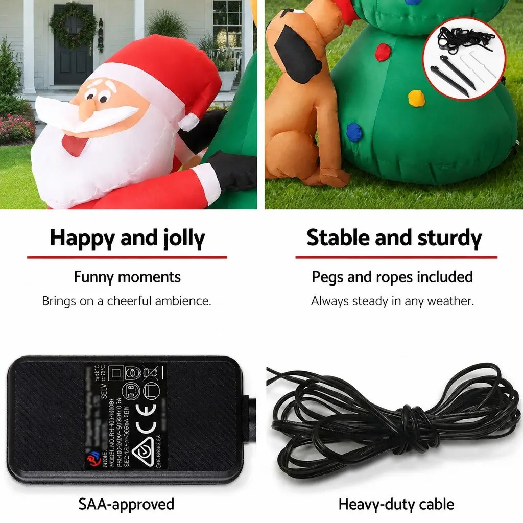 Christmas Inflatable Multicoloured 1.8M LED Illuminated Air Blower Suitable for Indoor and Outdoor Use