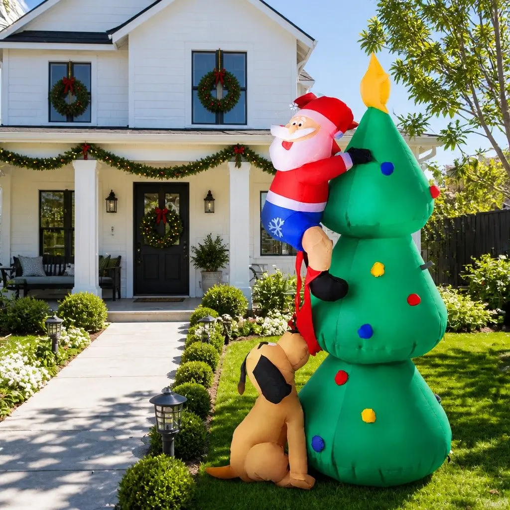 Christmas Inflatable Multicoloured 1.8M LED Illuminated Air Blower Suitable for Indoor and Outdoor Use