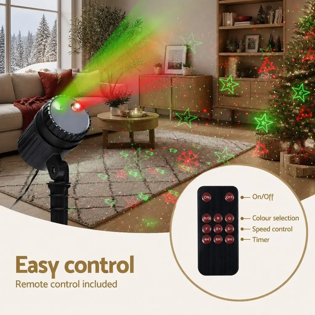 Laser Light Projector Red Green Flashing Remote Outdoor Decorations
