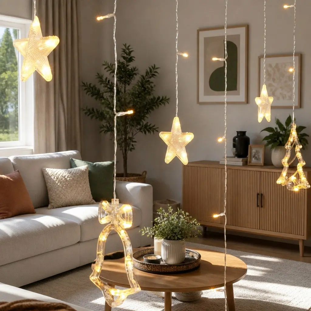LED Icicle Lights Warm White 3M 138 Bulbs 8 Lighting Modes Indoor Outdoor Christmas Decoration