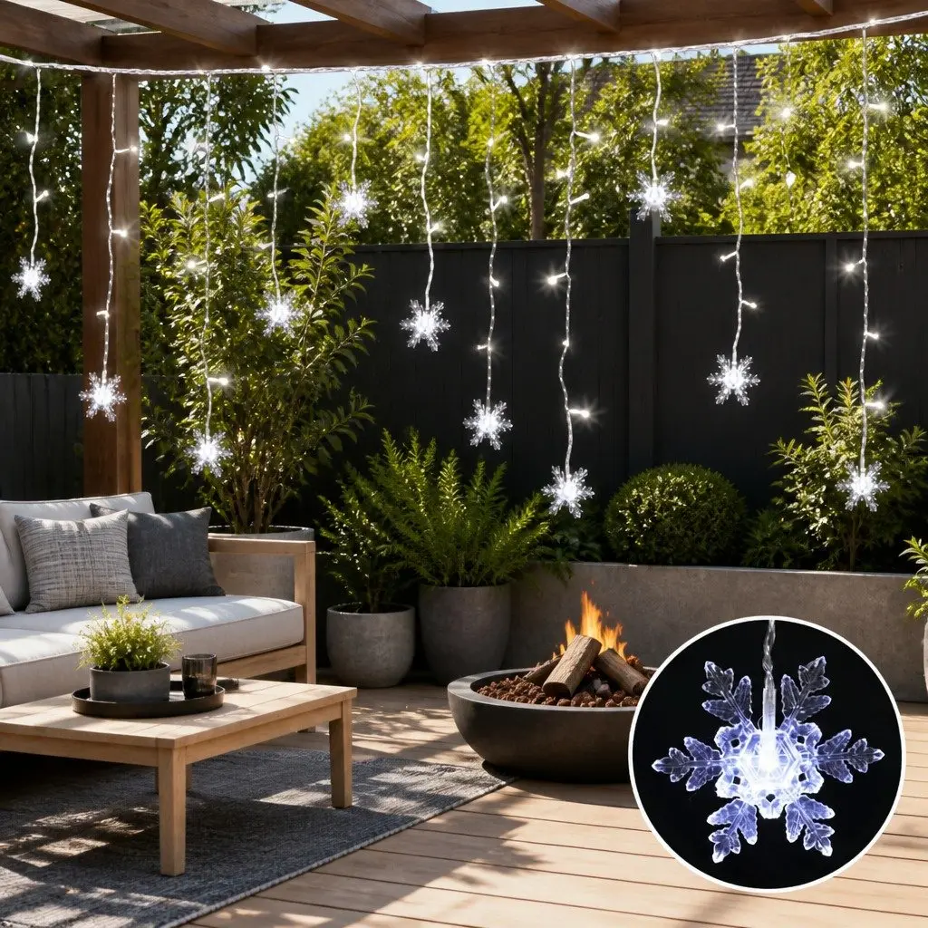 Icicle Christmas Lights Cold White 6M 160 LED Outdoor Indoor Decoration