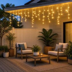 12.5M Solar Icicle String Lights: Bright and Efficient