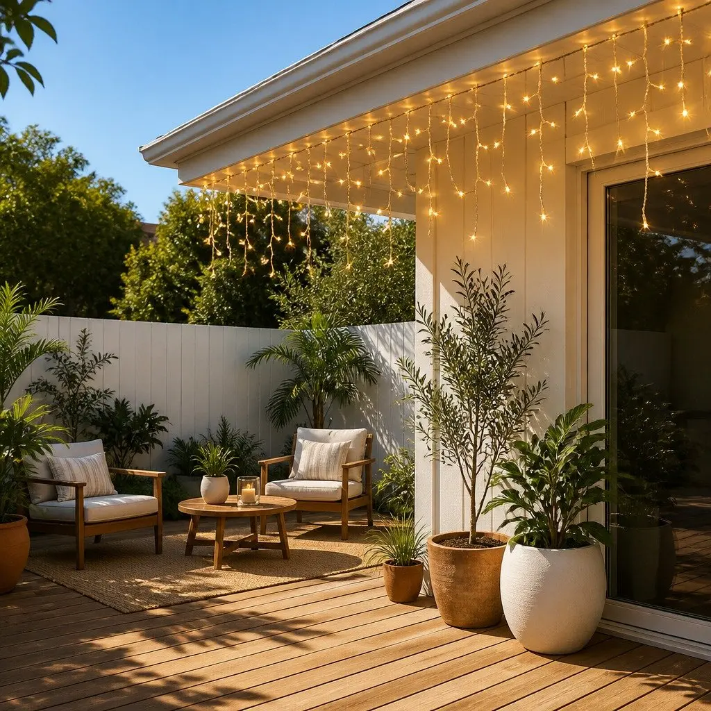Solar Icicle String Lights 12.5M Warm White LED 100 Drops Outdoor Christmas