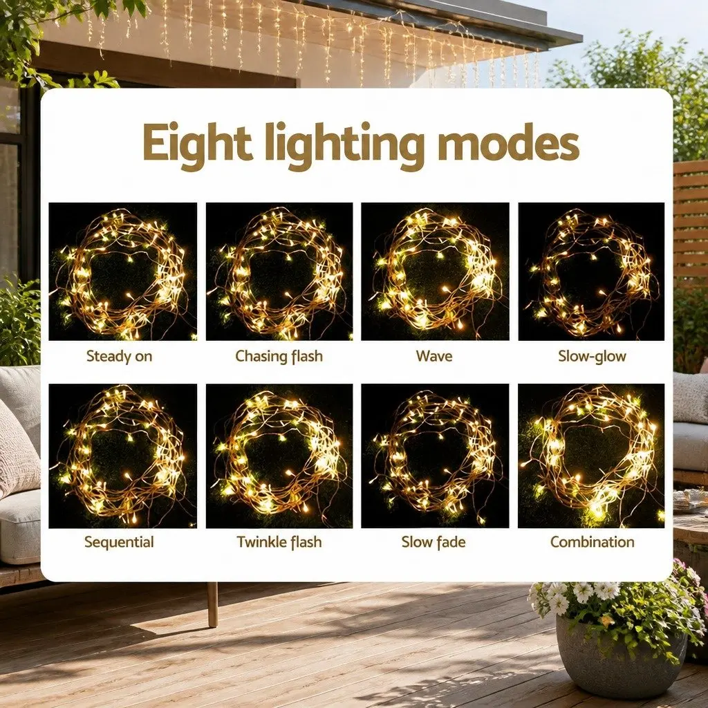 Icicle Lights Warm White 20M 800 LED Indoor Outdoor Decoration String