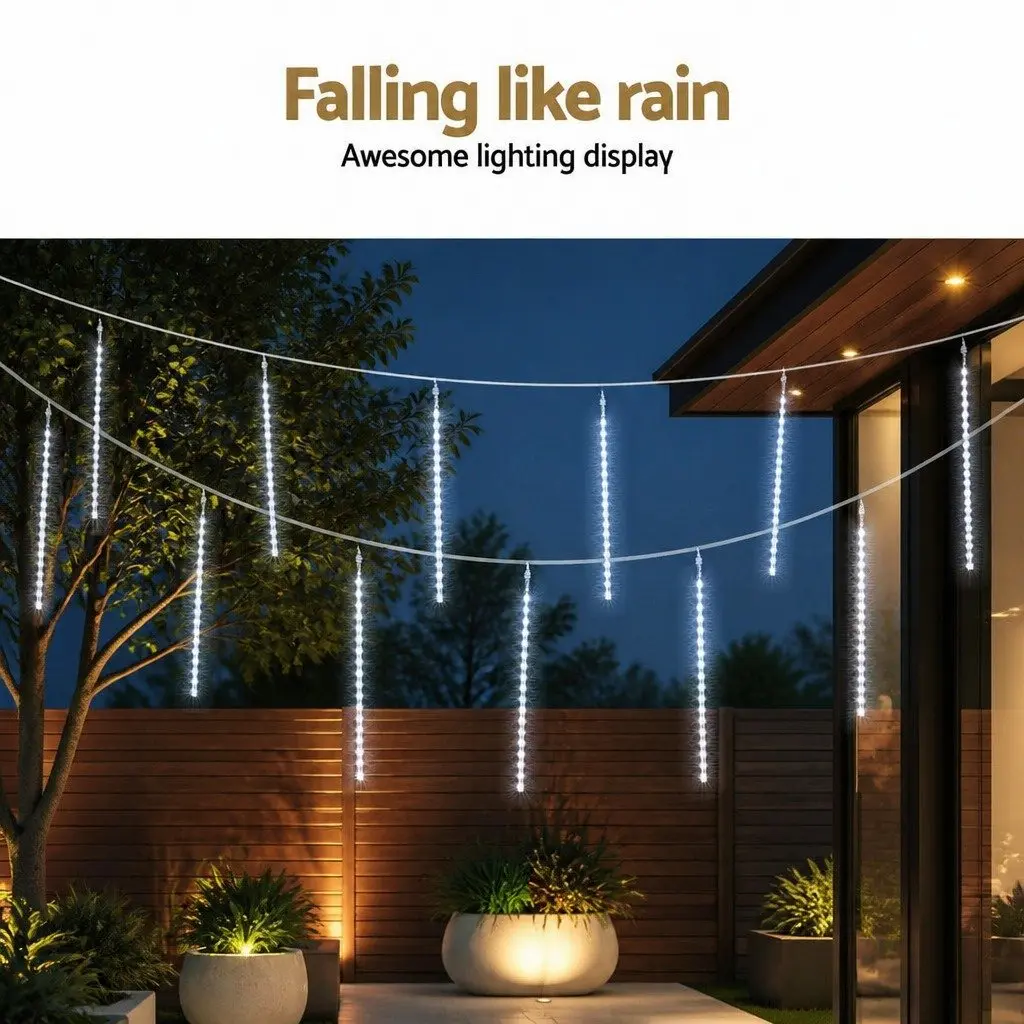 Christmas Icicle Lights 7M Shower LED Falling Meteor Outdoor Indoor Decoration