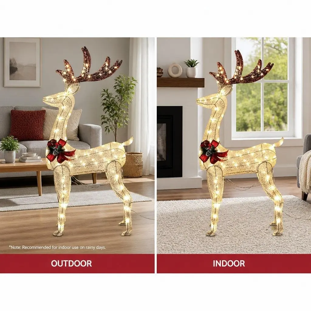 100 LED Reindeer Lights for Festive Decorations